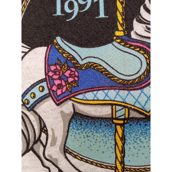 Vintage Tulsa State Fair Sweatshirt New Deadstock XL 1991 Carousel Horse Grey - Picture 5 of 11